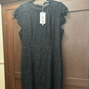 NWT Black Eyelash Lace Dress - Size L